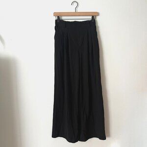 Halara High Waisted Wide Leg Waffle Work Pants Black Women's Size Small